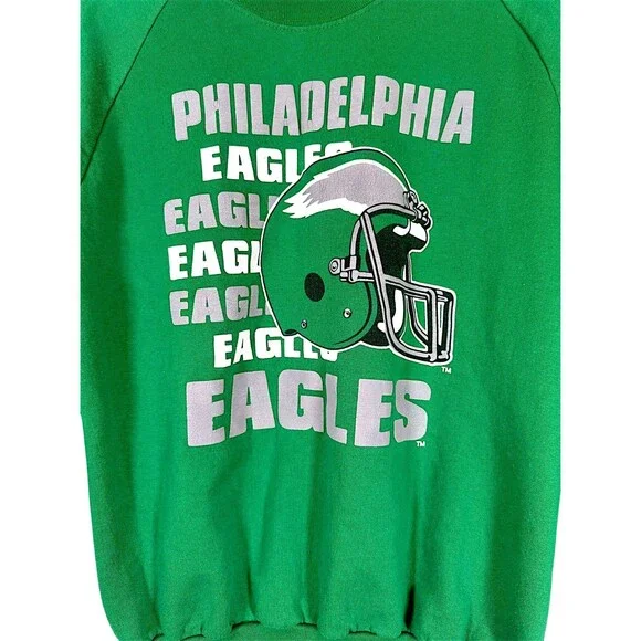 Vintage Garan NFL Eagles Sweatshirt Kelly Green 80s - Picture 2 of 13